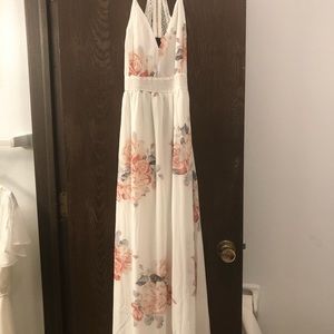 Large white floral lace maxi dress from Windsor.